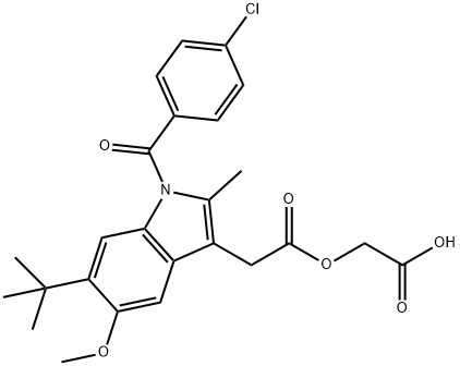 Acemetacin EP Impurity D/6-t-Butyl Acemetacin/[[[1-(4-Chlorobenzoyl)-6-(1,1-dimethylethyl)-5-methoxy-2-methyl-1H-indol-3-yl]acetyl]oxy]acetic acid 结构式