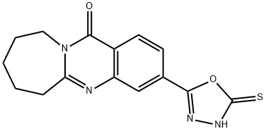 3-(5-巯基-1,3,4-噁二唑-2-基)-7,8,9,10-四氢氮杂[2,1-B]喹唑啉-12(6H)-酮 结构式