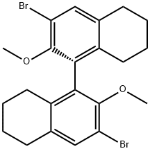 1,1'-Binaphthalene, 3,3'-dibromo-5,5',6,6',7,7',8,8'-octahydro-2,2'-dimethoxy-, (1R)- 结构式