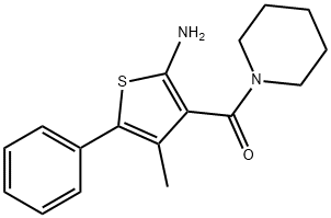 (2-氨基-4-甲基-5-苯基噻吩-3-基)(哌啶-1-基)甲酮 结构式
