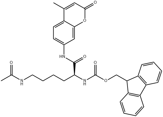 Fmoc-L-Lys(Ac)-AMC 结构式