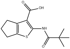 2-新戊酰胺基-5,6-二氢-4H-环戊[B]噻吩-3-甲酸 结构式