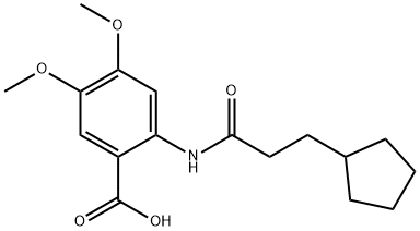 2-(3-环戊基丙酰胺基)-4,5-二甲氧基苯甲酸 结构式