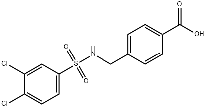 4-(((3,4-二氯苯基)磺酰胺基)甲基)苯甲酸 结构式