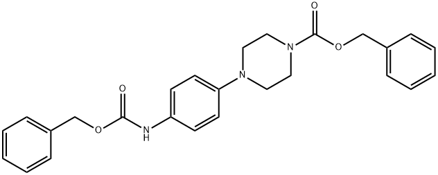 1-Piperazinecarboxylic acid, 4-[4-[[(phenylmethoxy)carbonyl]amino]phenyl]-, phenylmethyl ester 结构式