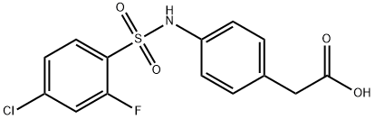 2-(4-((4-氯-2-氟苯基)磺酰胺基)苯基)乙酸 结构式