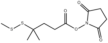 Pentanoic acid, 4-methyl-4-(methyldithio)-, 2,5-dioxo-1-pyrrolidinyl ester 结构式