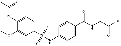 (4-((4-乙酰胺基-3-甲氧基苯基)磺酰胺基)苯甲酰基)甘氨酸 结构式