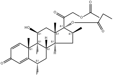[(6S,8S,9R,10S,11S,13S,14S,16S,17R)-17-(2-acetyloxyacetyl)-6,9-difluoro-11-hydroxy-10,13,16-trimethyl-3-oxo-6,7,8,11,12,14,15,16-octahydrocyclopenta[a]phenanthren-17-yl] propanoate 结构式