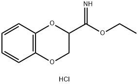 1,4-Benzodioxin-2-carboximidic acid, 2,3-dihydro-, ethyl ester, hydrochloride (1:1) 结构式