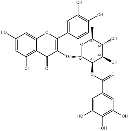 2″-O-没食子酰基槲皮苷 结构式