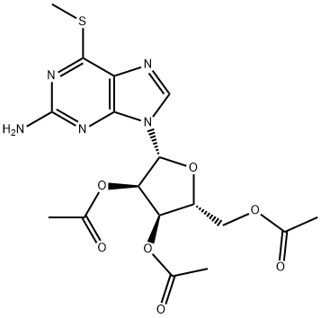 2',3',5'-Tri-O-acetyl-6-S-methyl-6-thio-guanosine 结构式