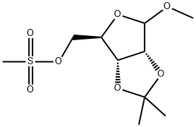 D-Ribofuranoside, methyl 2,3-O-(1-methylethylidene)-, 5-methanesulfonate 结构式