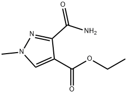 ethyl 3-(aminocarbonyl)-1-methyl-1H-pyrazole-4-carboxylate 结构式