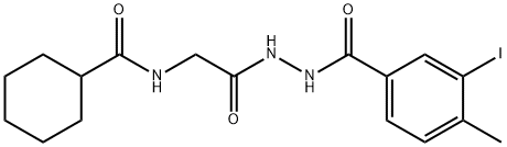 N-{2-[2-(3-iodo-4-methylbenzoyl)hydrazino]-2-oxoethyl}cyclohexanecarboxamide (non-preferred name) 结构式