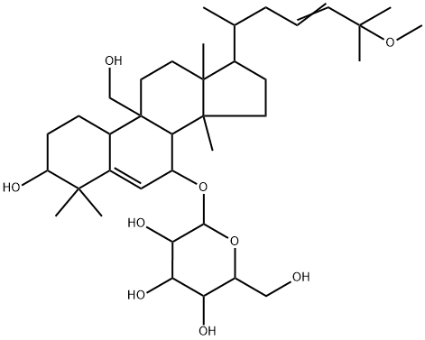 3β,7β,19-Trihydroxy-25-methoxycucurbita-5,23-diene 7-O-glucoside 结构式