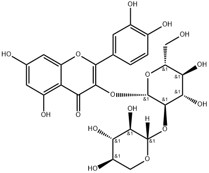 槲皮素-3-O-木糖(1-2)葡萄糖 结构式