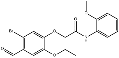 2-(5-溴-2-乙氧基-4-甲酰基苯氧基)-N-(2-甲氧基苯基)乙酰胺 结构式