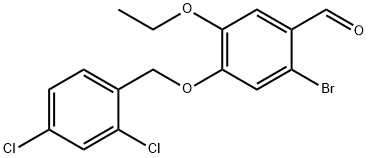 2-溴-4-((2,4-二氯苄基)氧基)-5-乙氧基苯甲醛 结构式