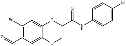 2-(5-溴-4-甲酰基-2-甲氧基苯氧基)-N-(4-溴苯基)乙酰胺 结构式