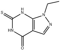 1-乙基-6-硫代-1,5,6,7-四氢-4H-吡唑并[3,4-D]嘧啶-4-酮 结构式