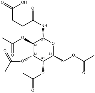 Butanoic acid, 4-oxo-4-[(2,3,4,6-tetra-O-acetyl-β-D-galactopyranosyl)amino]- 结构式