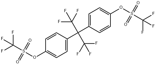 Methanesulfonic acid, trifluoro-, [2,2,2-trifluoro-1-(trifluoromethyl)ethylidene]di-4,1-phenylene ester (9CI) 结构式