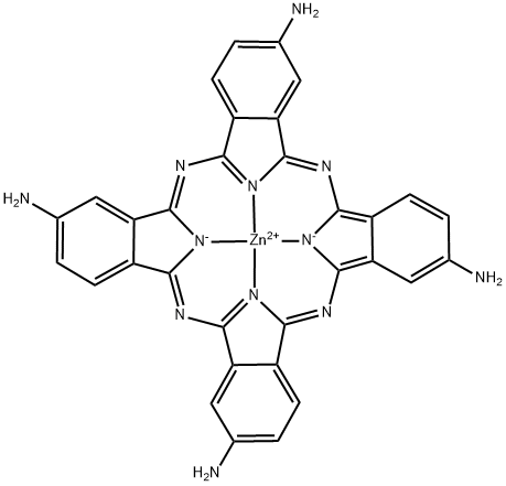 (SP-4-1)-[29H,31H-酞菁-2,9,16,23-四胺基(2-)-ΚN29,ΚN30,ΚN31,ΚN32]锌 结构式