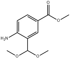 Benzoic acid, 4-amino-3-(dimethoxymethyl)-, methyl ester 结构式