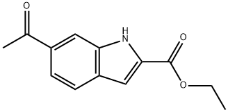 1H-Indole-2-carboxylic acid, 6-acetyl-, ethyl ester 结构式