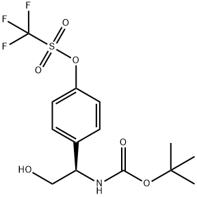 trifluoromethanesulfonic acid 4-((R)-1-tert-butoxycarbonylamino-2-hydroxyethyl)phenyl ester 结构式