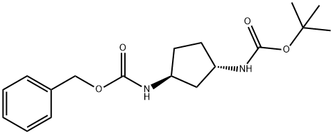 Carbamic acid, [(1S,3S)-3-[[(1,1-dimethylethoxy)carbonyl]amino]cyclopentyl]-, phenylmethyl ester (9CI) 结构式