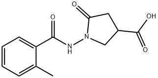 3-Pyrrolidinecarboxylic acid, 1-[(2-methylbenzoyl)amino]-5-oxo- 结构式