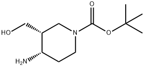1-Piperidinecarboxylic acid, 4-amino-3-(hydroxymethyl)-, 1,1-dimethylethyl ester, (3R,4S)- 结构式