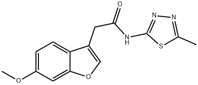 2-(6-甲氧基苯并呋喃-3-基)-N-(5-甲基-1,3,4-噻二唑-2-基)乙酰胺 结构式