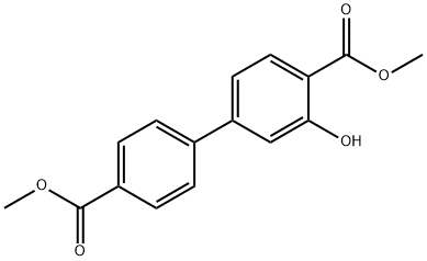 [1,1'-Biphenyl]-4,4'-dicarboxylic acid, 3-hydroxy-, 4,4'-dimethyl ester 结构式