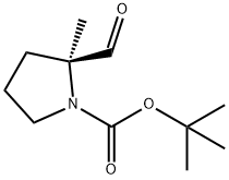 1-Pyrrolidinecarboxylic acid, 2-formyl-2-methyl-, 1,1-dimethylethyl ester, (2S)- 结构式