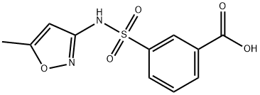 3-[(5-甲基-1,2-噁唑-3-基)氨磺酰基]苯甲酸 结构式