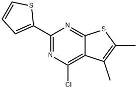 4-氯-5,6-二甲基-2-噻吩-2-基噻吩并[2,3-D]嘧啶 结构式