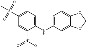 N-(4-甲磺酰基-2-硝基苯基)-2H-1,3-苯并二氧戊环-5-胺 结构式