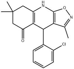 4-(2-氯苯基)-3,7,7-三甲基-4H,5H,6H,7H,8H,9H-[1,2]噁唑并[5,4-B]喹啉-5-酮 结构式