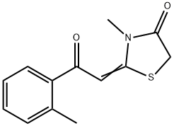 3-甲基-2-[2-(2-甲基苯基)-2-氧亚乙基]-1,3-噻唑烷-4-酮 结构式