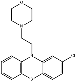 2-Chloro-10-[2-(4-morpholinyl)ethyl]-10H-phenothiazine hydrochloride 结构式