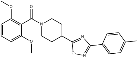 Methanone, (2,6-dimethoxyphenyl)[4-[3-(4-methylphenyl)-1,2,4-oxadiazol-5-yl]-1-piperidinyl]- 结构式