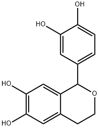 1H-2-Benzopyran-6,7-diol, 1-(3,4-dihydroxyphenyl)-3,4-dihydro- 结构式