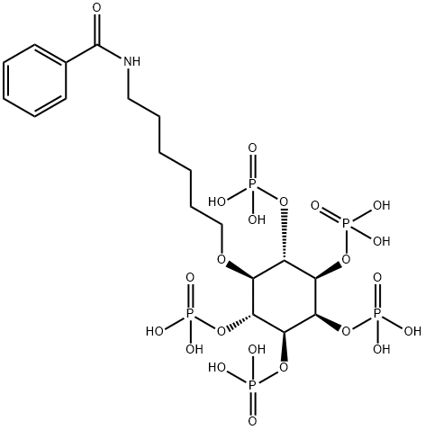 5-O-[6-(苯甲酰基氨基)己基]-D-MYO-肌醇-1,2,3,4,6-五磷酸酯 结构式