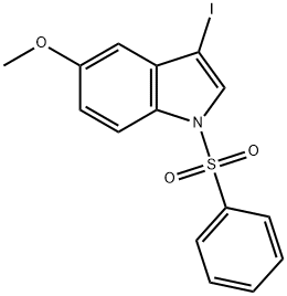 1H-Indole, 3-iodo-5-methoxy-1-(phenylsulfonyl)- 结构式