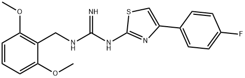 N-[(2,6-dimethoxyphenyl)methyl]-N-[4-(4-fluorophenyl)-1,3-thiazol-2-yl]guanidine 结构式