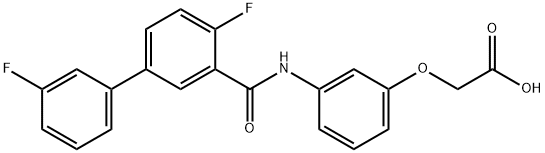 Acetic acid, 2-[3-[[(3',4-difluoro[1,1'-biphenyl]-3-yl)carbonyl]amino]phenoxy]- 结构式