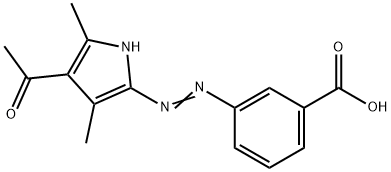 3-[2-(4-乙酰基-3,5-二甲基-1H-吡咯-2-基)二氮烯基]苯甲酸 结构式